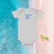Folly Beach embroidered Baby Bodysuit with Sea Turtle, Shells