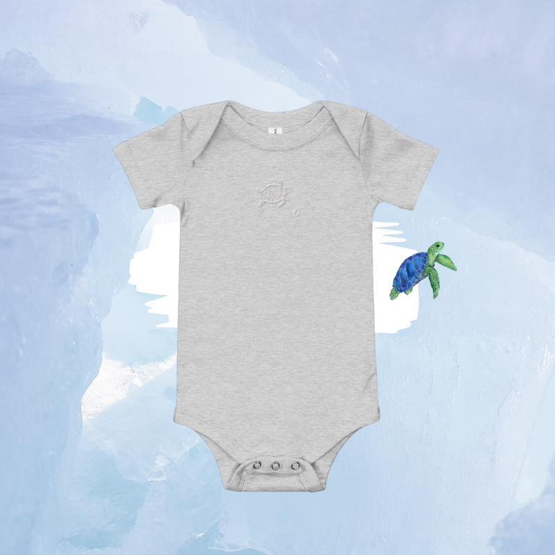 Baby Onesie embroidered in Sea Turtle and Shells
