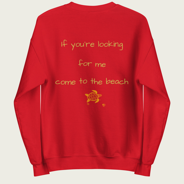 Sweatshirt crewneck red rear view if you're looking for me in gold available at SHOPTHELOWCOUNTRY.COM LLC