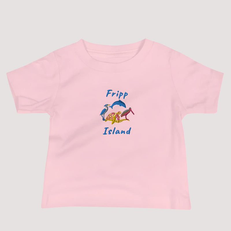 baby-tee-pink-sc-fripp-island-coastal-birds-embroidered available at SHOPTHELOWCOUNTRY.COM LLC