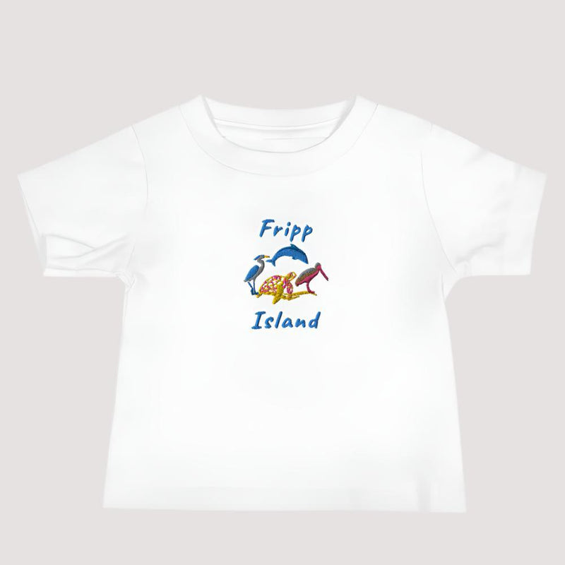 baby-tee-white-sc-fripp-island-coastal-birds-embroidered available at SHOPTHELOWCOUNTRY.COM LLC