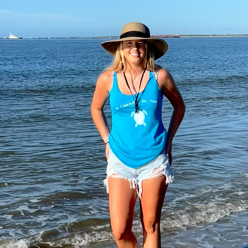 charleston-racerback-turquoise-sea-turtle-and-text SHOPTHELOWCOUNTRY.COM