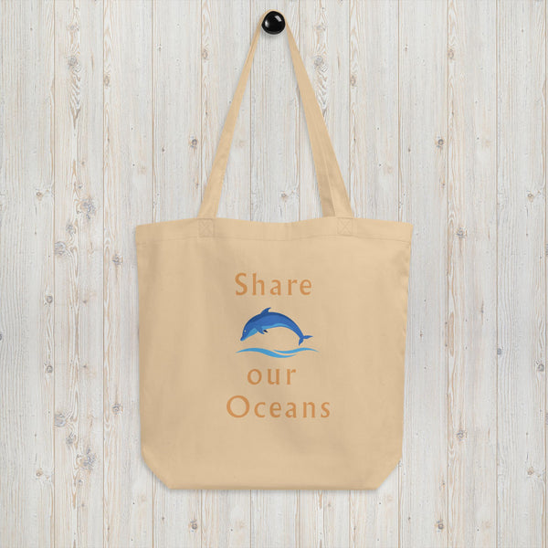 eco-tote-two-handles-dolphin-jumping-waves-share-our-oceans-certified-organic-oyster- available at SHOPTHELOWCOUNTRY.COM LLC