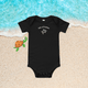 isle of palms baby onesie black short sleeve embroidered white sea turtle shells available at SHOPTHELOWCOUNTRY.COM LLC