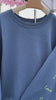 video of Sweatshirt indigo blue with sleeve print in your words, your way, only available at SHOPTHELOWCOUNTRY.COM LLC