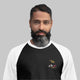 raglan-34-sleeve-shirt-sc-shorebirds-embroidered-left-chest-black-white-front-charcoal-unisex-66b8ee5e8fdda available at SHOPTHELOWCOUNTRY.COM LLC