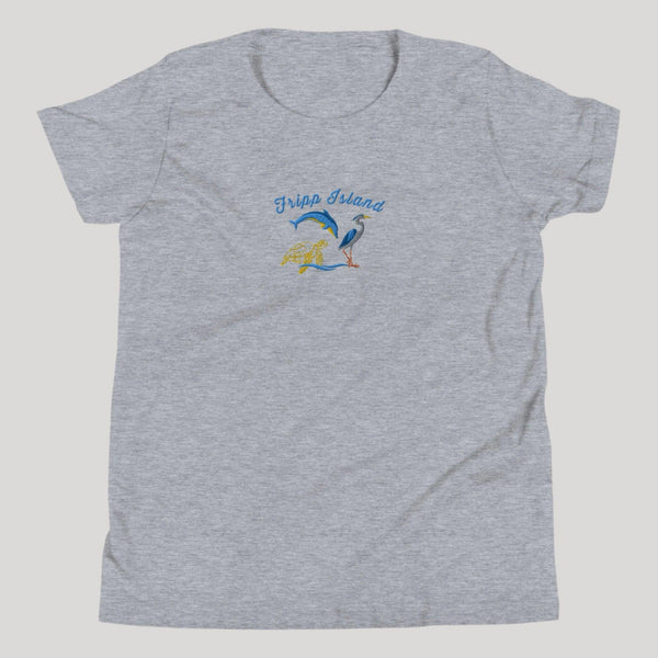 youth-tee-athletic-grey-fripp-island-embroidered-sea-life available at SHOPTHELOWCOUNTRY.COM LLC