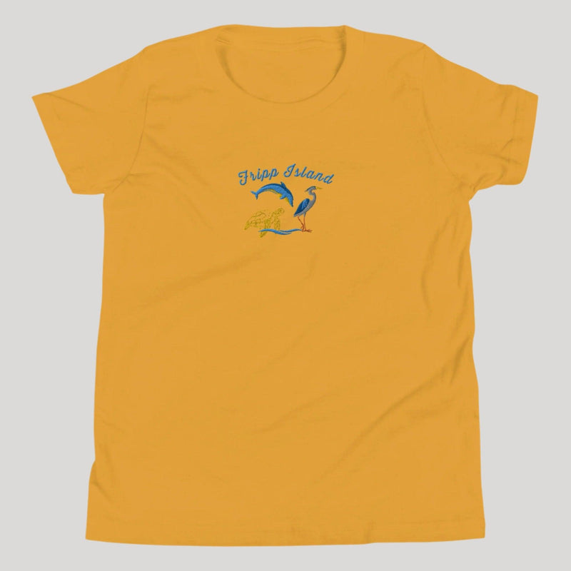 youth-tee-mustard-fripp-island-embroidered-sea-life available at SHOPTHELOWCOUNTRY.COM LLC