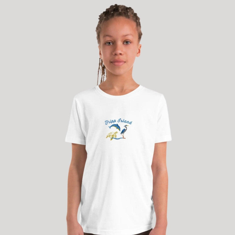 youth-tee-white-fripp-island-embroidered-sea-life available at SHOPTHELOWCOUNTRY.COM LLC